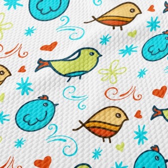Colorful Bird Birdseye Piqué