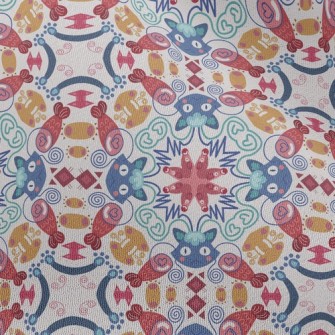 Cat And Fish Totem Chiffon