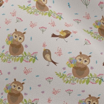Owl And Bird Chiffon
