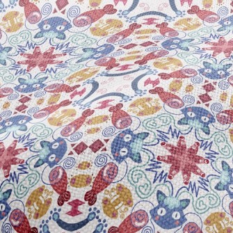 Cat And Fish Totem Performance Linen