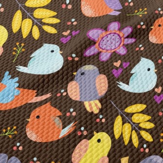 Colorful Birds Birdseye Piqué
