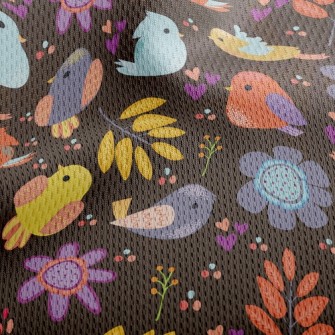 Colorful Birds Athletic Mesh Flat Back