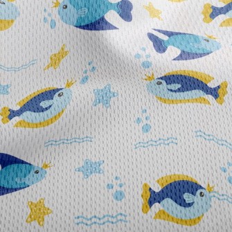 Fish Wearing Crown Athletic Mesh Flat Back