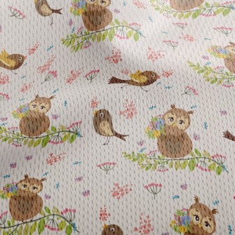 Owl And Bird Athletic Mesh Flat Back