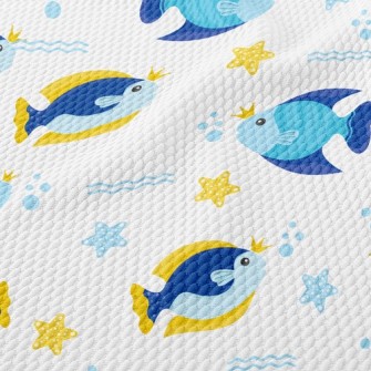 Fish Wearing Crown Birdseye Piqué