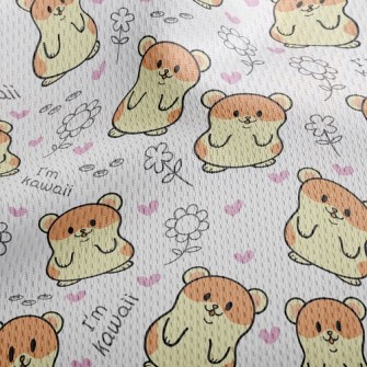 Cute Hamster Athletic Mesh Flat Back