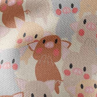 Cute Colorful Pig Waterproof Canvas