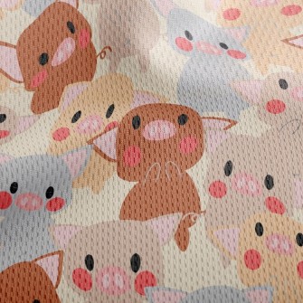 Cute Colorful Pig Athletic Mesh Flat Back