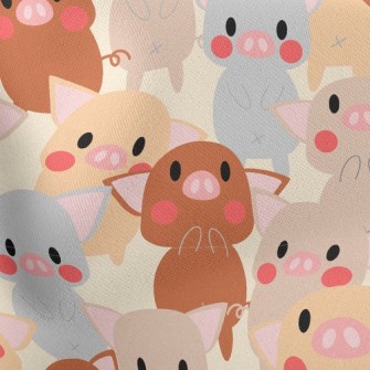 Cute Colorful Pig Stretch Ponte