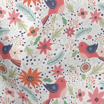 Pink Birds And Flowers Stretch Ponte
