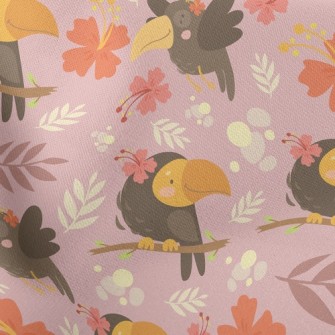 Parrot And Flowers Stretch Ponte
