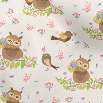Owl And Bird Micro Fleece