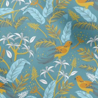 Birds And Flowers Micro Fleece