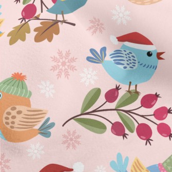 Bird Wearing Santa Hat Micro Fleece