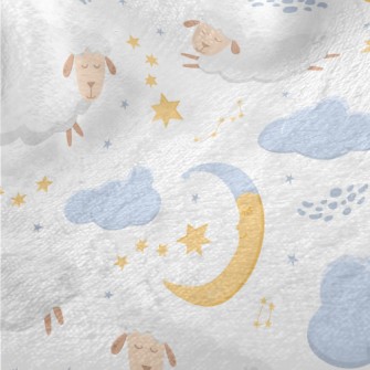 Sheep Flying Across The Starry Minky