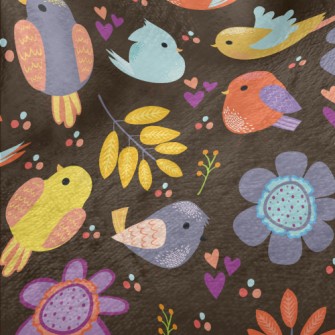 Colorful Birds Minky