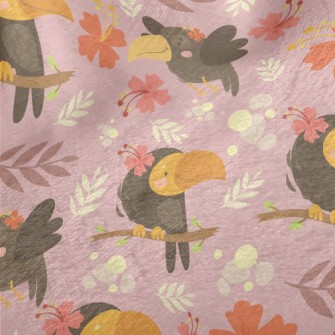 Parrot And Flowers Minky