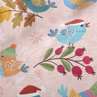 Bird Wearing Santa Hat Minky