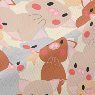 Cute Colorful Pig Piqué