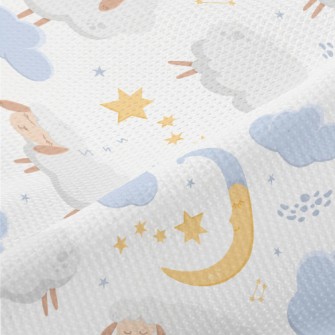 Sheep Flying Across The Starry Piqué