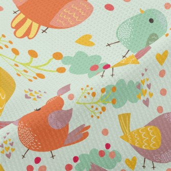 Cute Colorful Bird Piqué