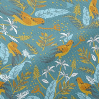 Birds And Flowers Piqué