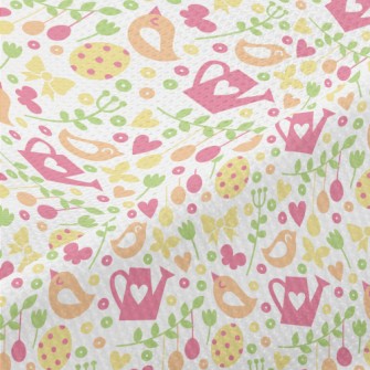 Watering Machine And Bird Piqué