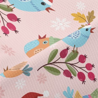 Bird Wearing Santa Hat Piqué