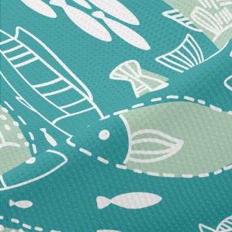 Fish In Ocean Piqué