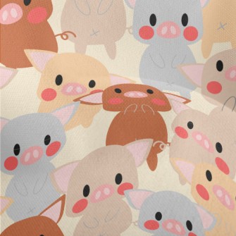 Cute Colorful Pig Lightweight Performance Linen