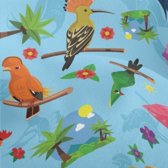 Various Birds Lightweight Performance Linen