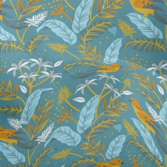 Birds And Flowers Lightweight Performance Linen