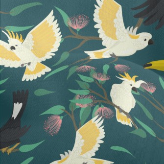 Toucans And Cockatoos Lightweight Performance Linen
