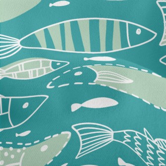 Fish In Ocean Lightweight Performance Linen