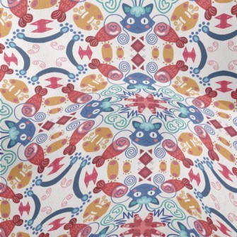 Cat And Fish Totem Lightweight Performance Linen