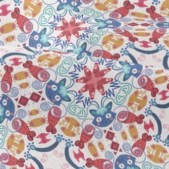 Cat And Fish Totem Modern Jersey
