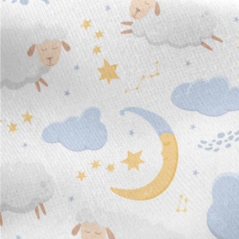 Sheep Flying Across The Starry Jersey Backed Fleece