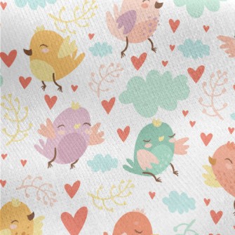 Happy Bird Jersey Backed Fleece