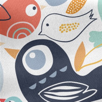 Abstract Bird Jersey Backed Fleece