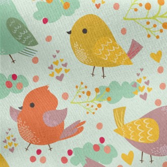 Cute Colorful Bird Jersey Backed Fleece