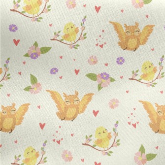 Happy Bird Jersey Backed Fleece
