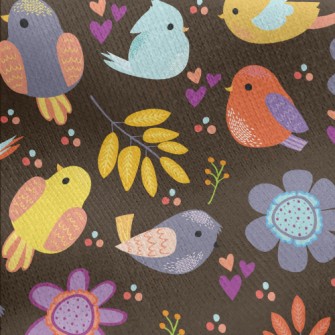 Colorful Birds Jersey Backed Fleece