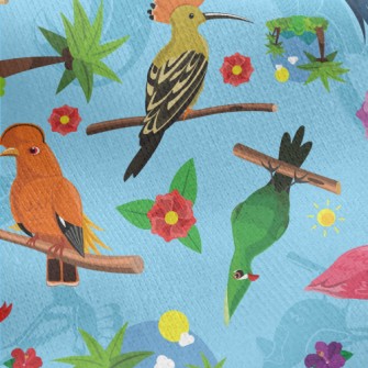Various Birds Jersey Backed Fleece