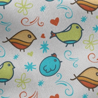 Colorful Bird Jersey Backed Fleece
