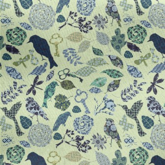 Retro Textured Bird Jersey Backed Fleece