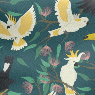 Toucans And Cockatoos Jersey Backed Fleece