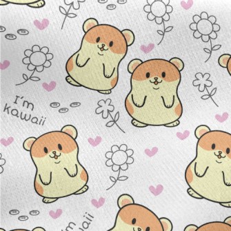 Cute Hamster Jersey Backed Fleece