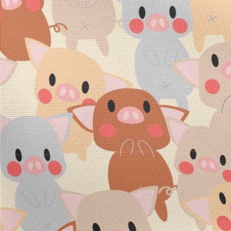 Cute Colorful Pig Pongee