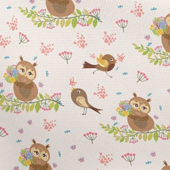 Owl And Bird Pongee