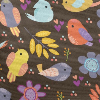 Colorful Birds Pongee